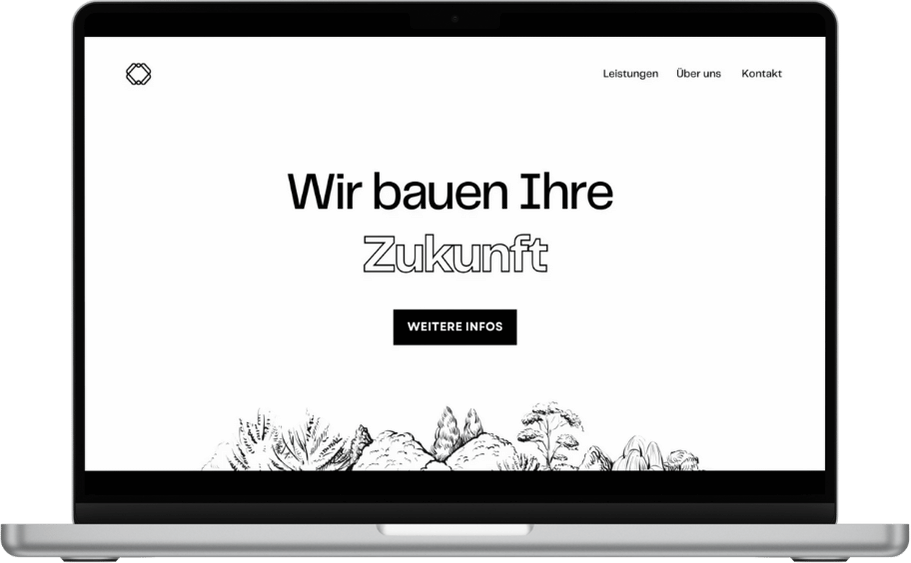 Webdesign für Handwerker in einem Laptop Mockup