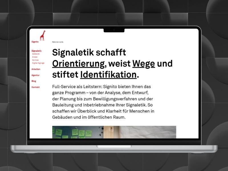 Signito-Webdesign Projekt auf WordPress