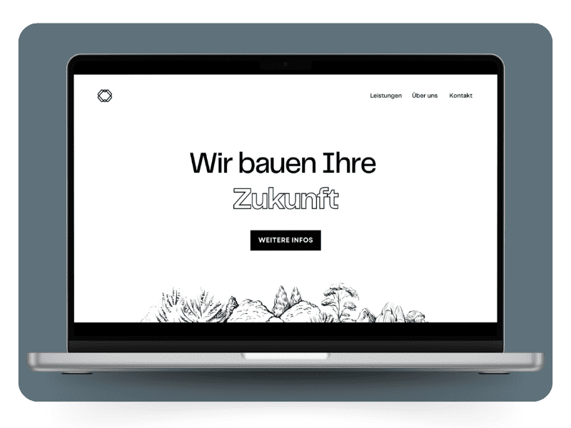 Webdesign für Handwerker in einem Laptop Mockup