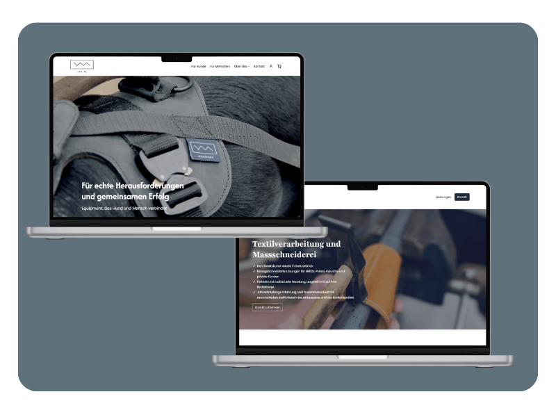 Webdesign von YVA Active und Bräuchi Trapp Massschneiderei
